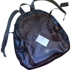 Brown and black monogram backpack